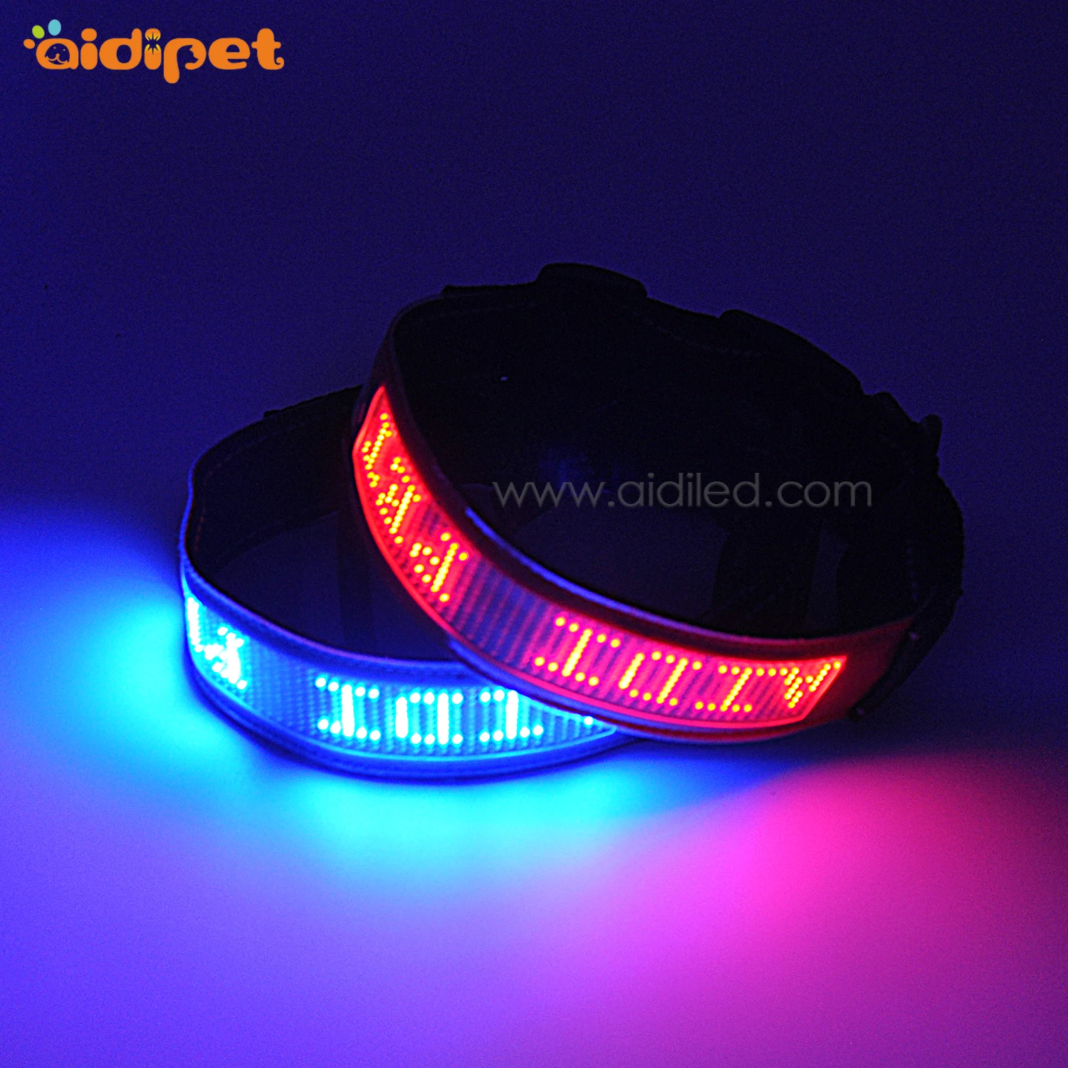 APP Controlled Led Smart Dog Collar Bluetooth Connection Led Screen Showing Words Collars for Dogs