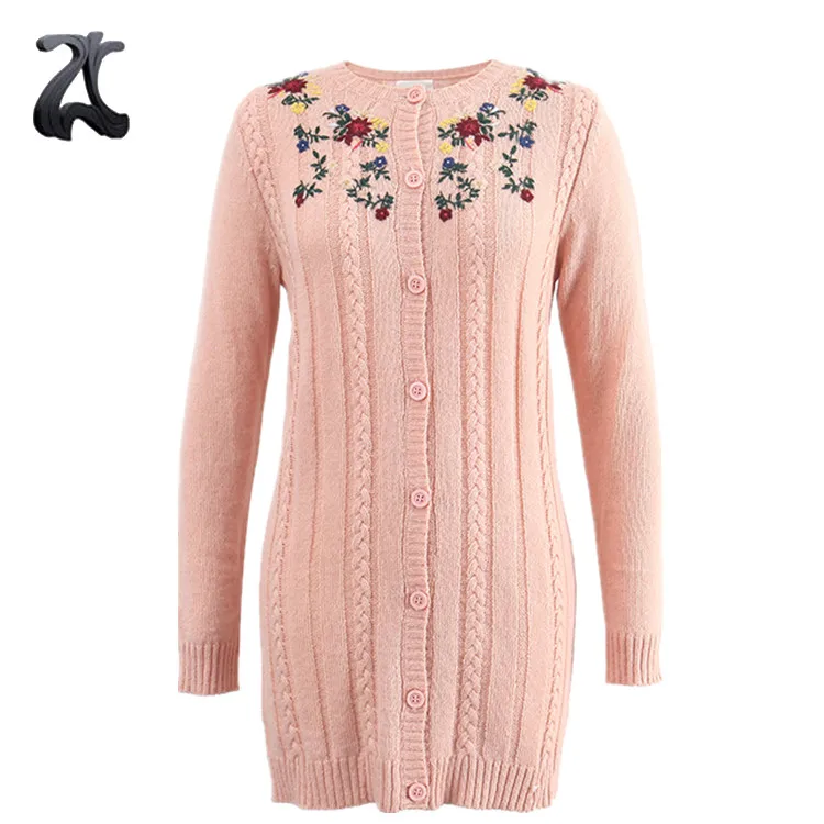 Oversized Long Cable Knit Cardigan Embroidered Alpaca Sweaters Women.jpg
