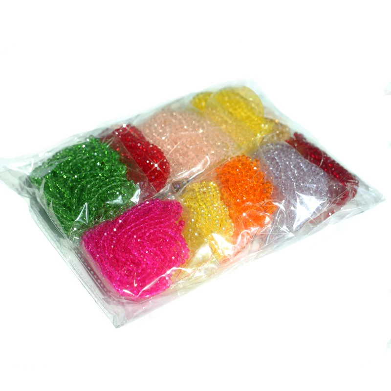 

Random Mixed Colors Crystal Beadings Rainbow Packets Collective Samples Packings of Rondelle Beads for Bracelet Decoration, Nomal colors and red series colors