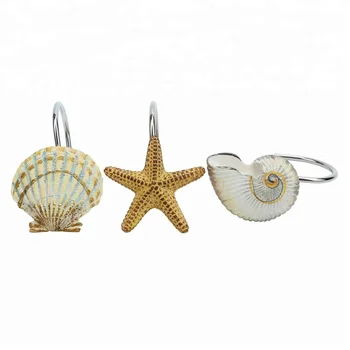 Fashion Decorative Home Bathroom Seashell Shower Curtain Hooks