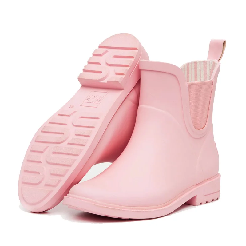 
Hotsale new design Ladies chelsea Ankle Rubber Boots Women Rubber Rain shoes 