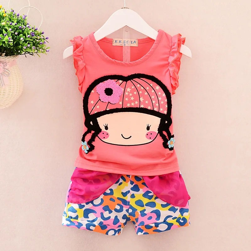 

100% Cotton Kids Children Clothes Girls Boutique Sets For Shopping, As picture