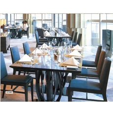 Restaurant furniture round table and 4 chairs extendable dining table