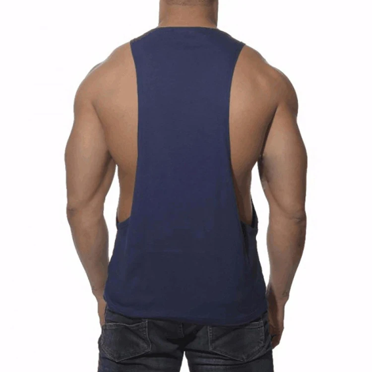 New Style Men Deep Low Cut Tank Top Custom Gym Fitness Thin Vest Sexy