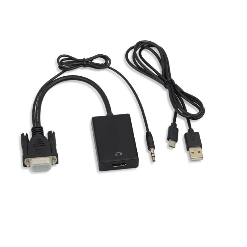 

VGA to hd Adapter with 3.5mm Audio and USB Charging cable VGA Male to HD Female Adaptor Converter cable