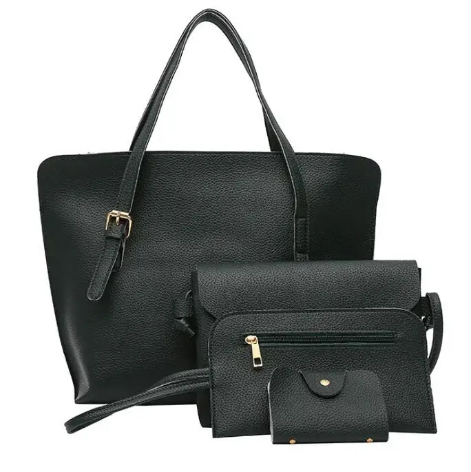 

2018 Cheap Design PU Leather Ladies Shoulder bag handbag 4pcs Set for Women