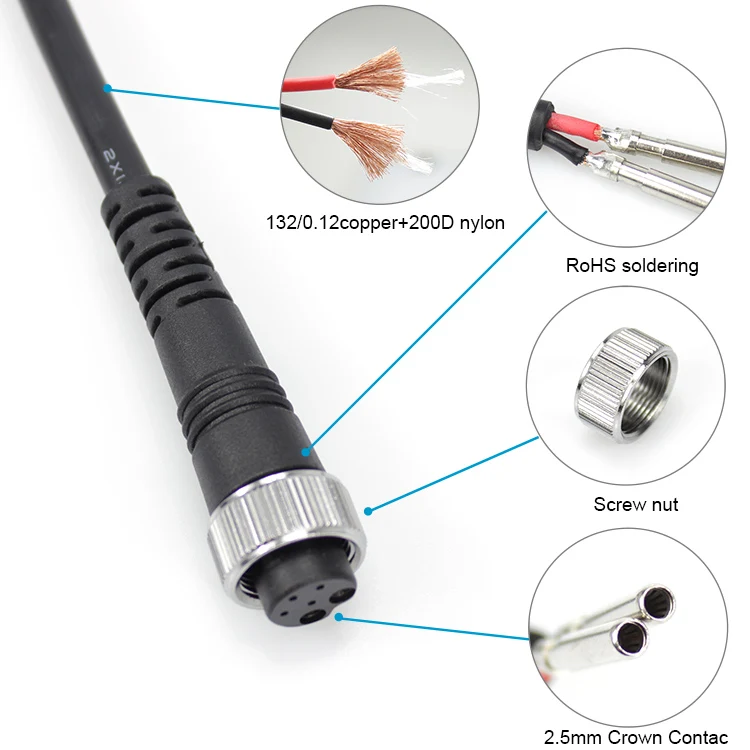 2pin Male To Female 6pin Electric Fishing Reel Power Cord Buy Fishing