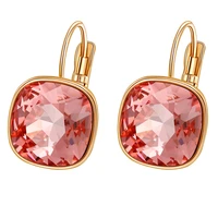 

M42-20091 xuping gold plated cushion square earrings crystals from Swarovski