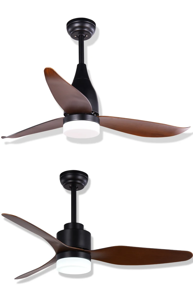 Modern Design Matte Black Fan Acrylic Lampshade Energy Saving Electric Ceiling Fan With Light