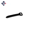 High quality black leather zipper puller with oil side