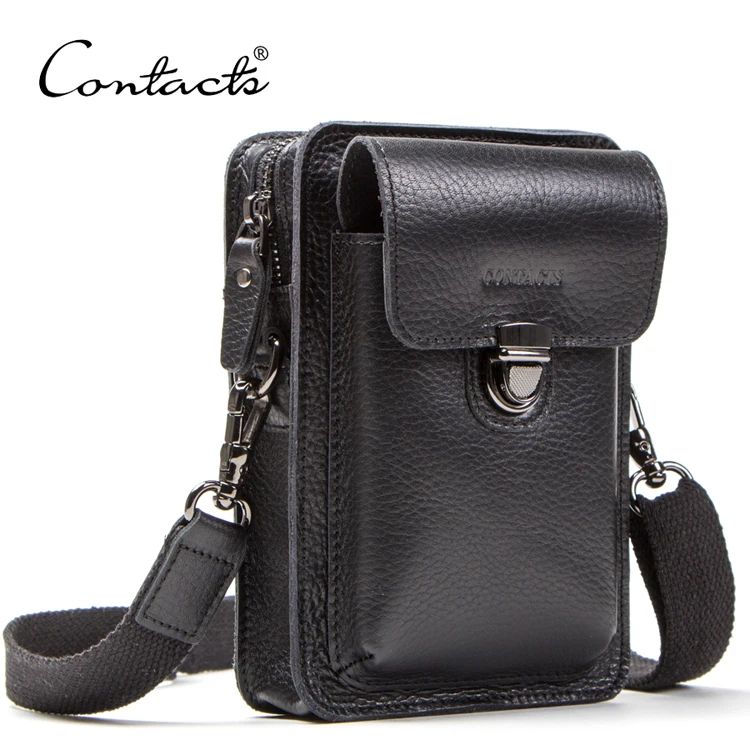 

dropshipping contact's genuine leather mini crossbody shoulder bag for men