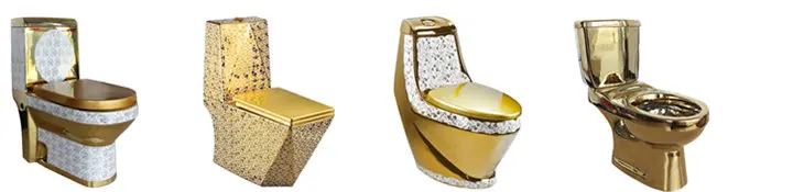 One piece sanitary ware golden color toilet gold wc toilet bowl