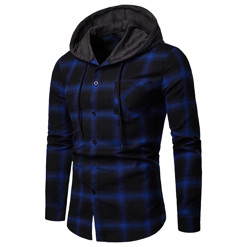 

custom casual men long sleeve plaid dress shirt for 2019, Black;red;blue