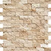 Natural split face natural yellow travertine mosaic tiles 30x30 for wall cladding price