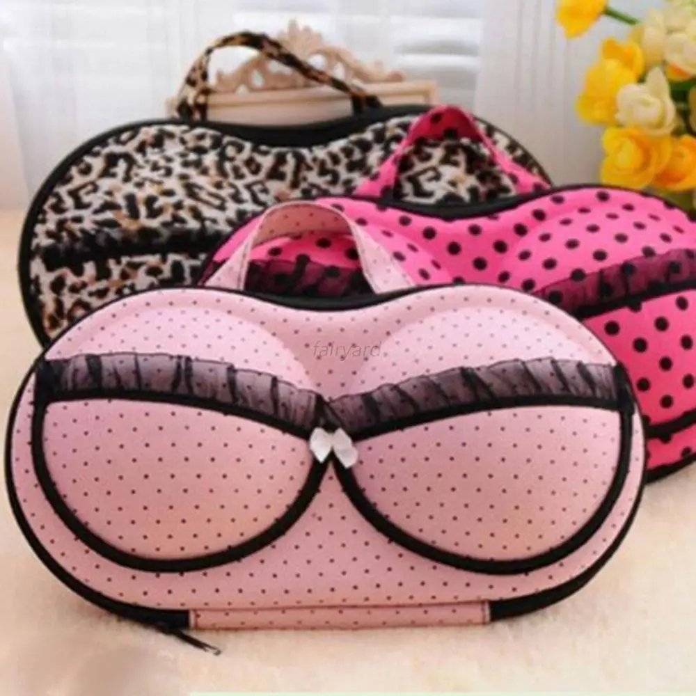 

Lady Bra Storage Case Bras Protect Dots Leopard Print Portable Boxes Underwear Lingerie Travel Bags