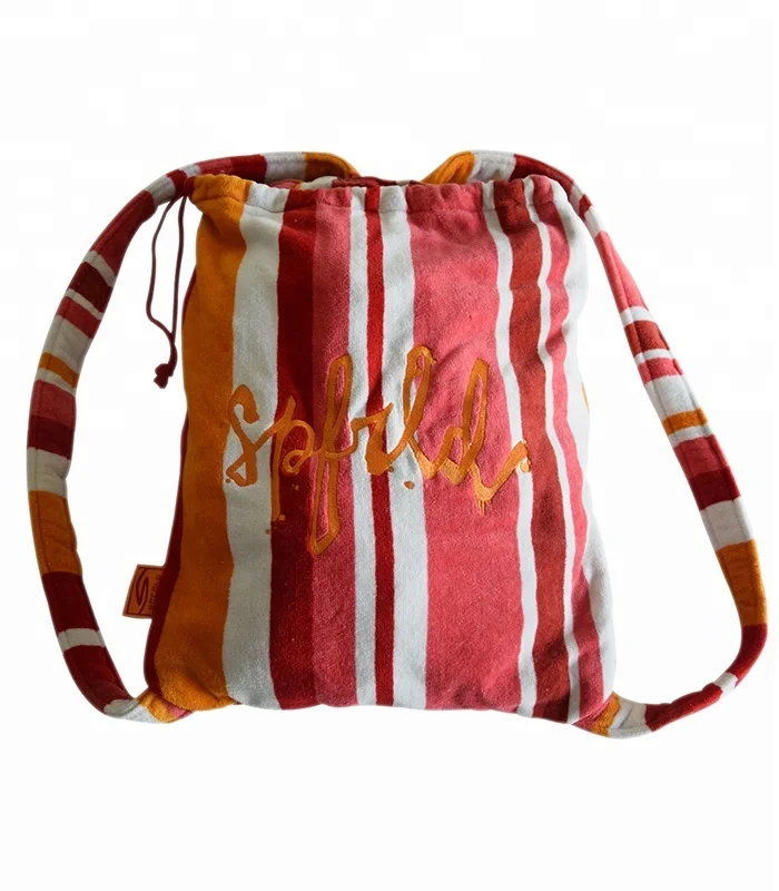 drawstring towel backpack