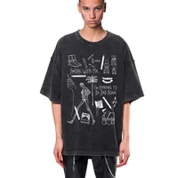 

OEM custom unisex oversize fit printed washed vintage hip hop t-shirt men