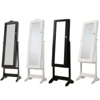 

Jewelry Armoire Lockable Jewelry Cabinet Standing Jewelry Organizer with Full Length Mirror and Drawers