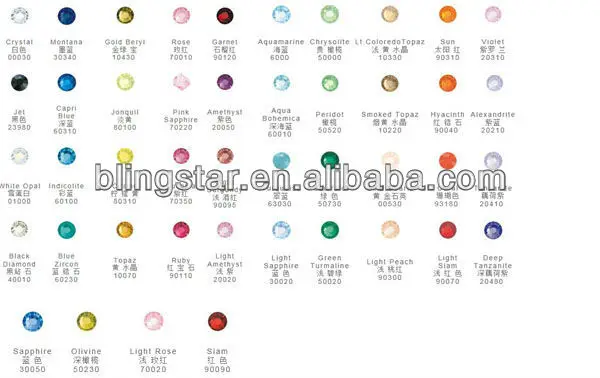 glass stone color card