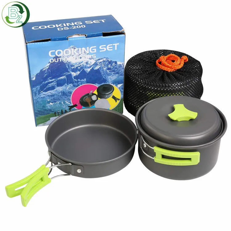 

Cmart 2-3 People Outdoor picnic hiking aluminum Backpacking Pot pan set Portable Camping Cookware