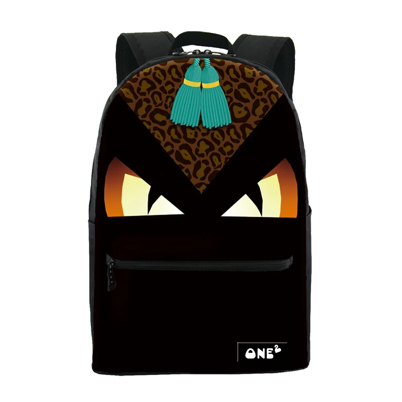 

ONE2 Design Halloween cute monster casual polyester school bag backpack for students, Customized