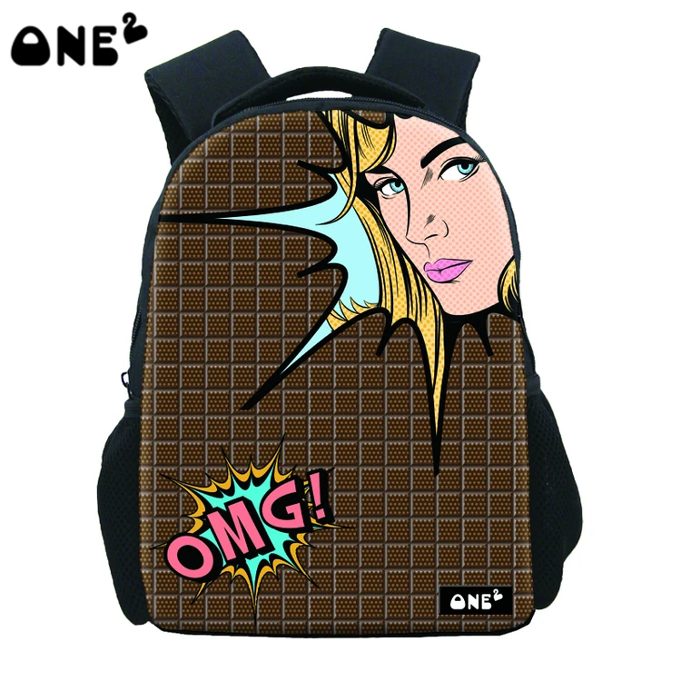 

ONE2 Design black chocolate school students bag backpack for school children kids, Customized