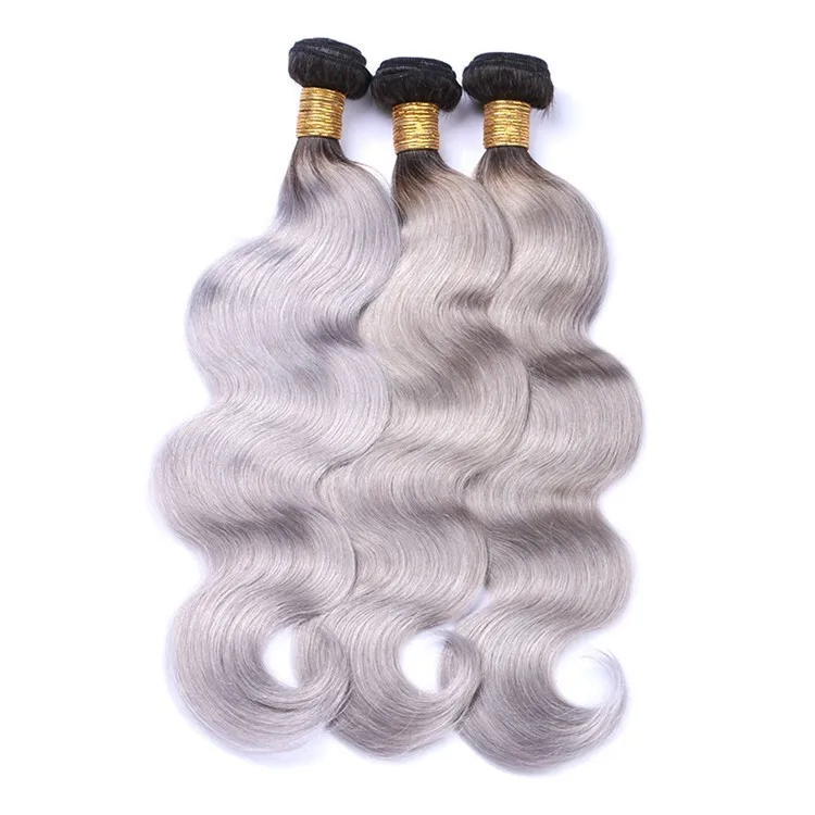 5 Off Platinum Grey Ombre Hair 3 Bundles Two Tone 1b Gray Silver