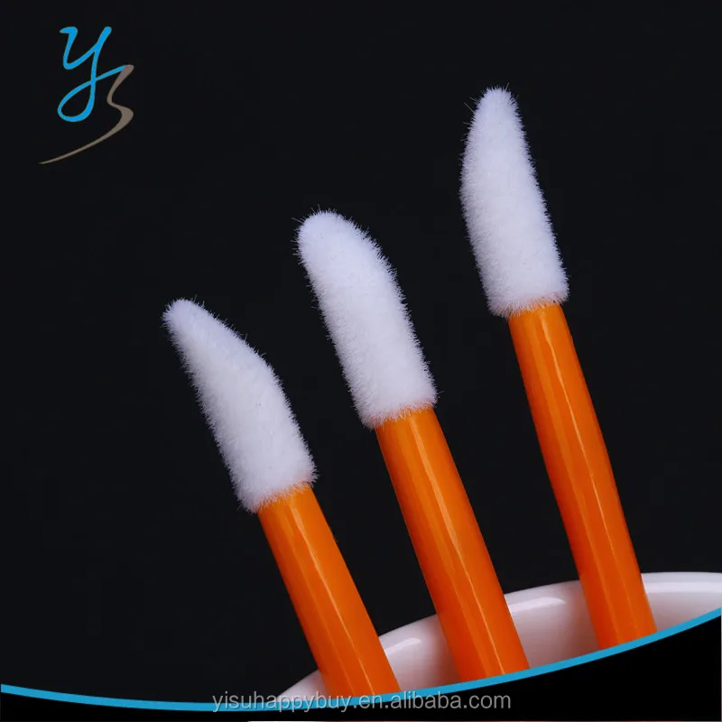 

high quality Disposable makeup lip brush, Orange handle + white hair