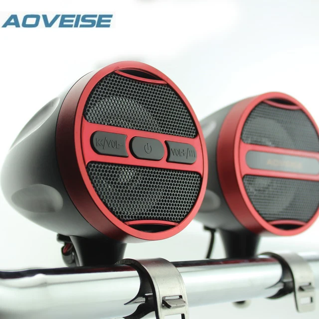 

motorcycle mp3 player BT audio mobile phone charger with waterproof function MT473 [AOVEISE], Red/black/silver