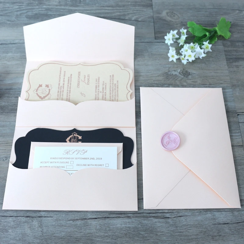 Wedding Cards Craft DL size Pocketfold Cards Invitation Holder Wallet Invites 