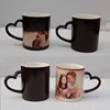 P178 11oz Heat Sensitive Color Changing Magic Black Sublimation Ceramic Coated Heart Handle Mug