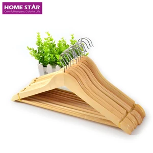 Image of Personalized Custom Wooden Clothes Trousers Hanger Natural Wood Shirts Hanger