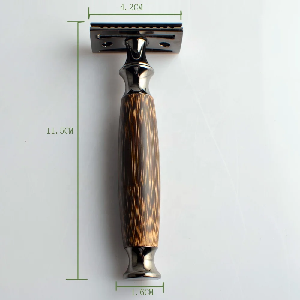 
high quality eco bamboo wood handle double edge safety razor 