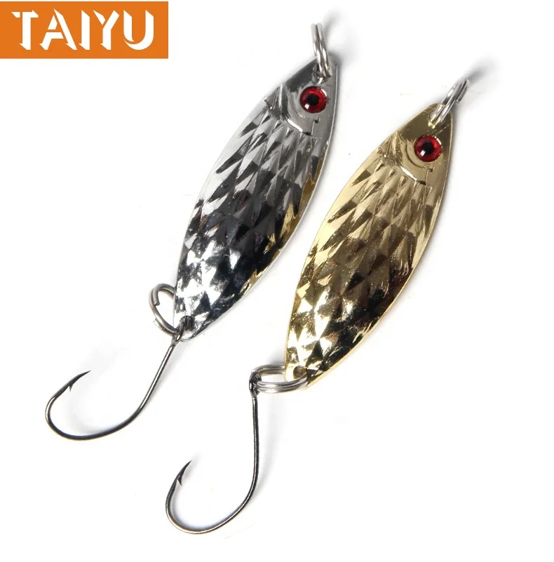 

size 3g 6cm with single hook metal hard spoon lure, Silvery;golden