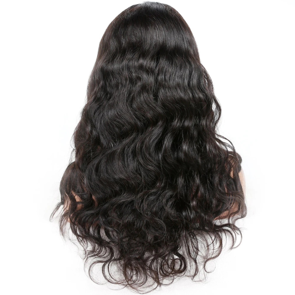 

Premier Indian Remy Natural Body wave lace front human hair wigs with baby hair, Natural color/natural brown(non dyed color)