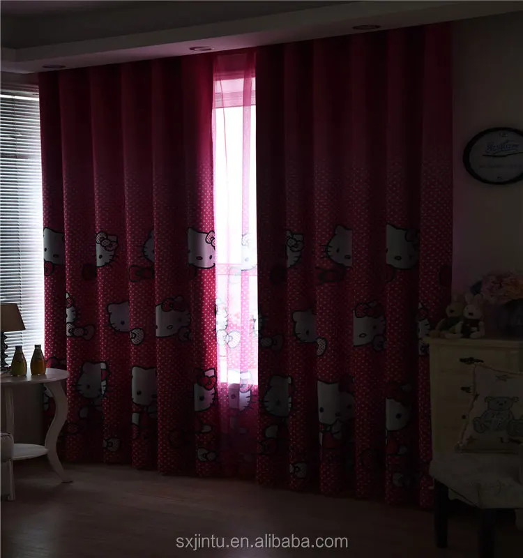 Smart Living Room Hello Kitty Blackout Darkening Curtain View