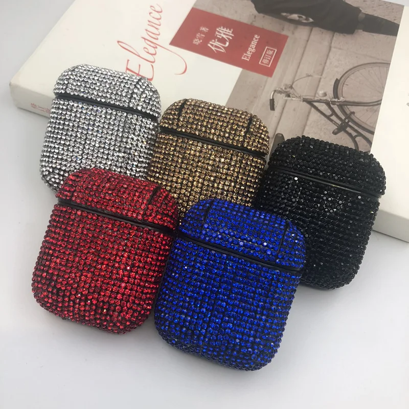 

Bling Luxurious Diamonds heartshaped Protective Case Cover for Air pod Earphones Case for Air Pods Protective Cover Box Bag