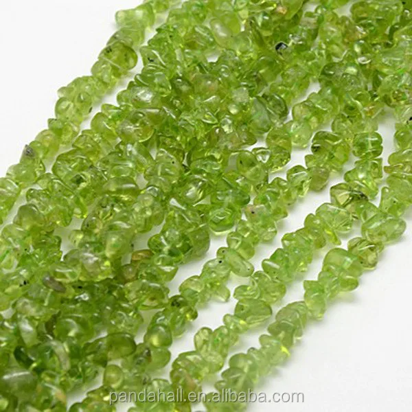 

PandaHall Natural Gemstone Chips Rough Stone Peridot Beads
