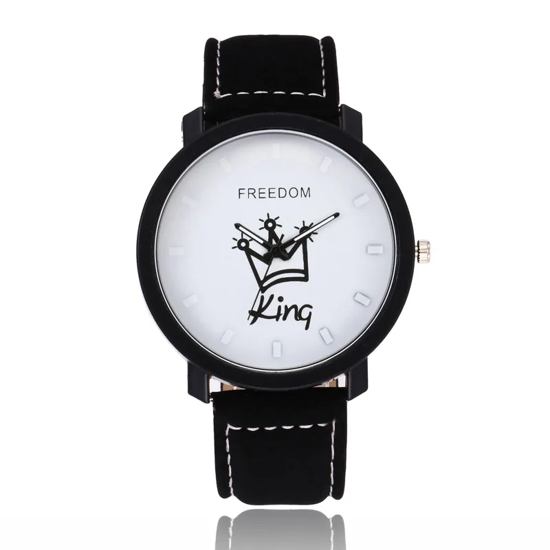 

Quality Fashion Rhinestone King Queen Couple Quartz Watch