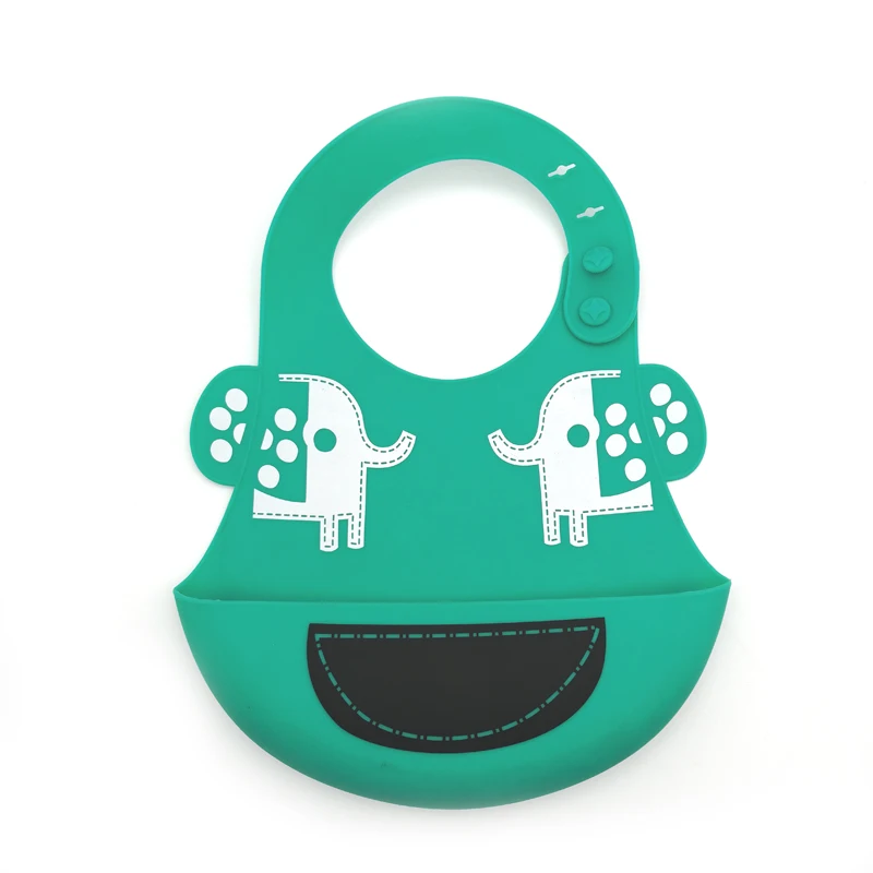 

2021 YIWU FACTORY baby silicone feeding bib bibs silicon, Green or customized