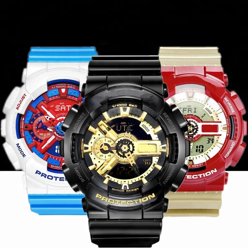

OEM ODM High Quality g waterproof sports mechanical custom shock watch, Black