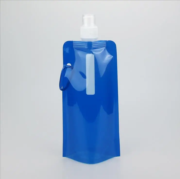 Wholesale flat bpa free 500ml clear collapsible custom printed plastic kids sport foldable water bottle of 16oz