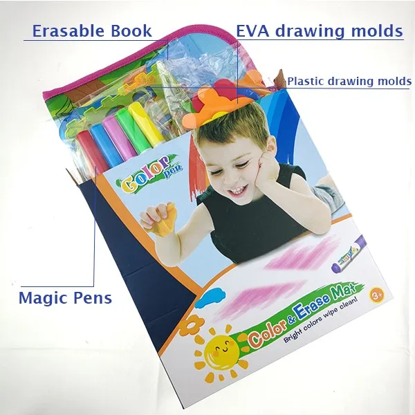 Amazon Hot Sale Educational Wet Erase Book With Water Color Markers For