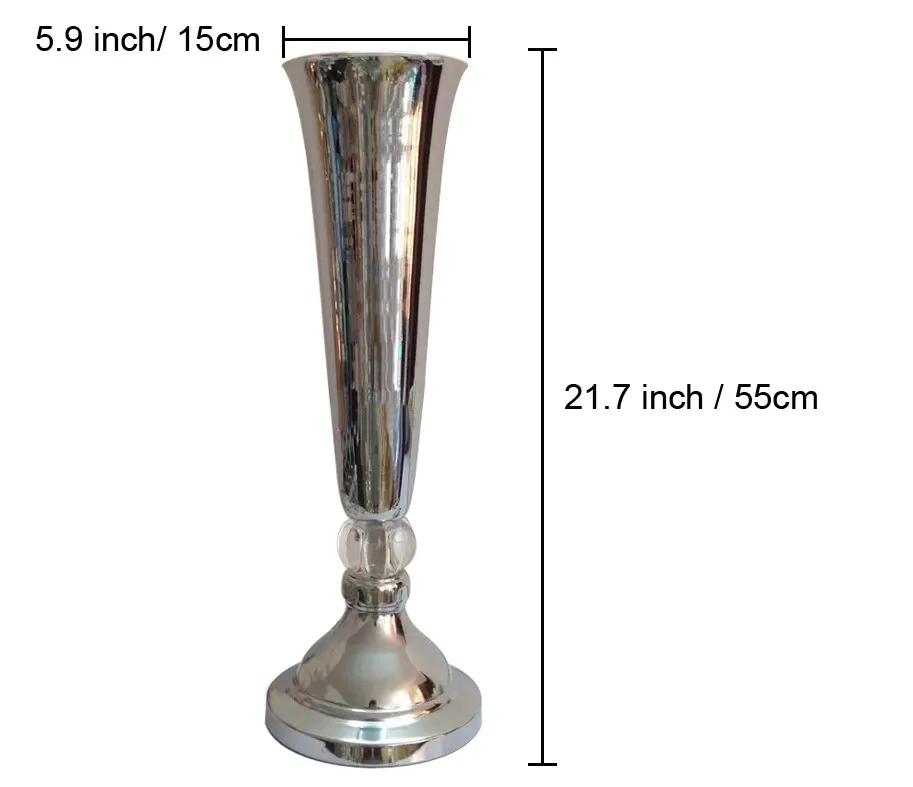 55cm Silver Trumpet Wedding Centerpiece Vase Buy Vase,Tall