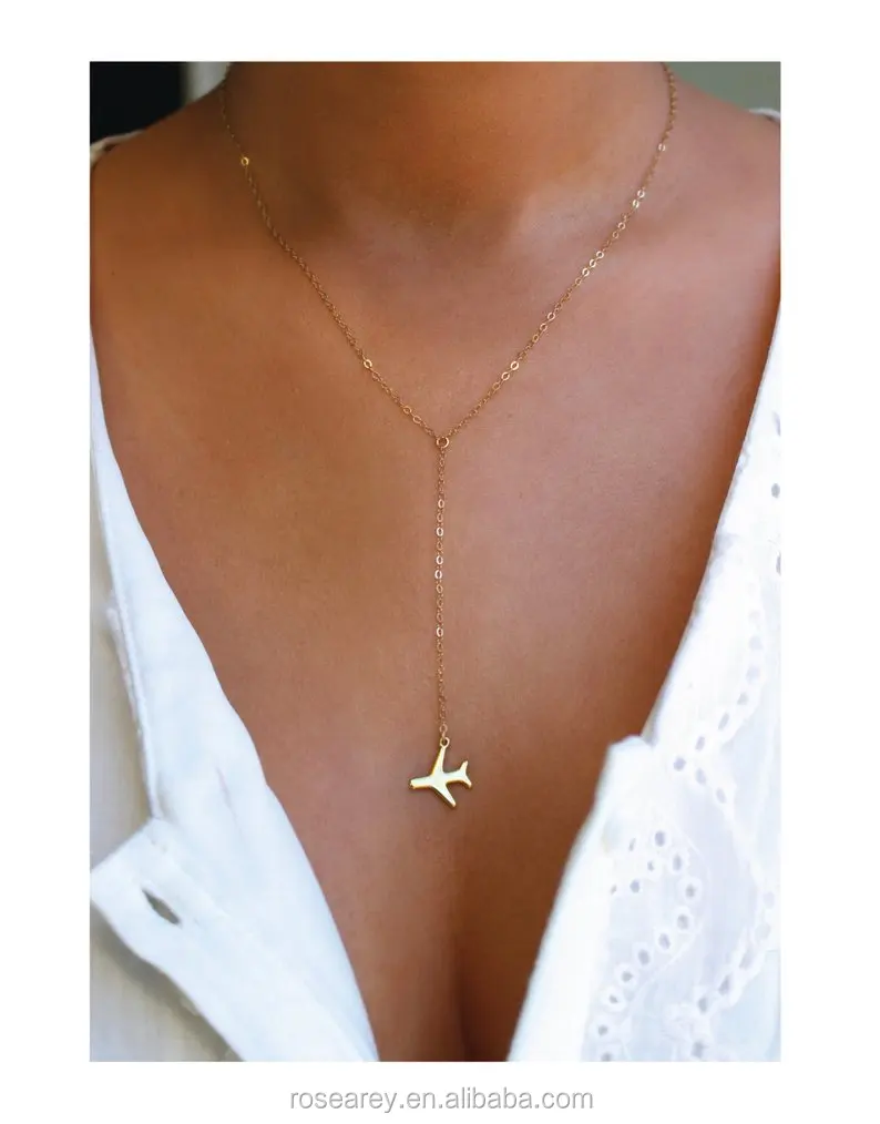 Gold Airplane Necklace  Wanderlust jewelry, Airplane necklace, Gift  necklace