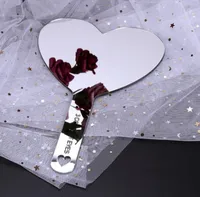 

Acrylic Makeup Mirror Promotional Double Side Anti-fall Mirror Customize Heart Shape Mirror