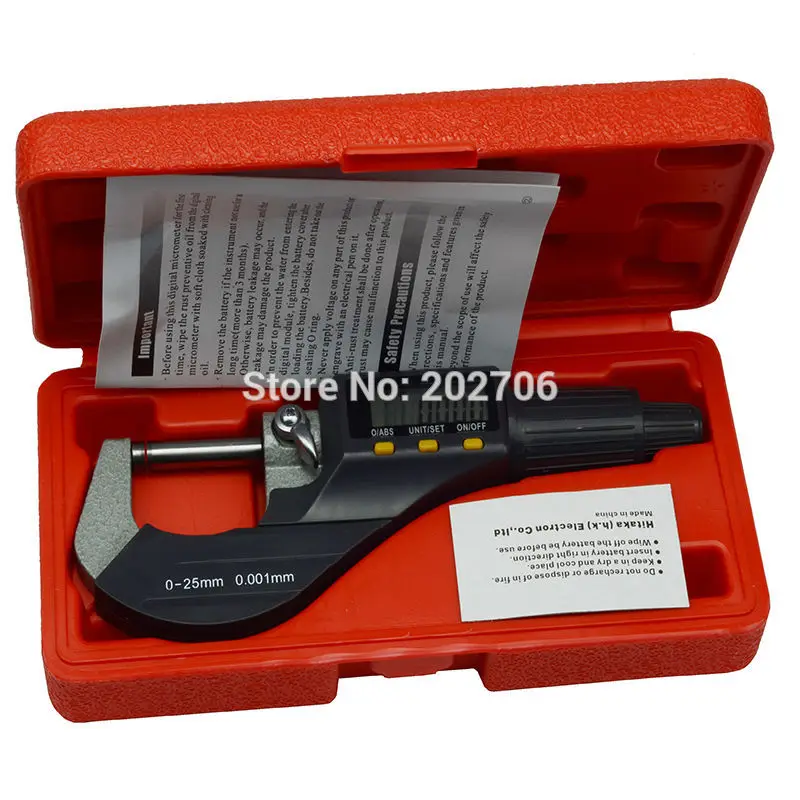 0 25mm Micron Digital Outside Micrometer Electronic Micrometer Caliper