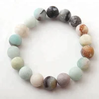 

Fashion Natural Stone Beads Amazonite Bracelet Simple Yoga Bracelets