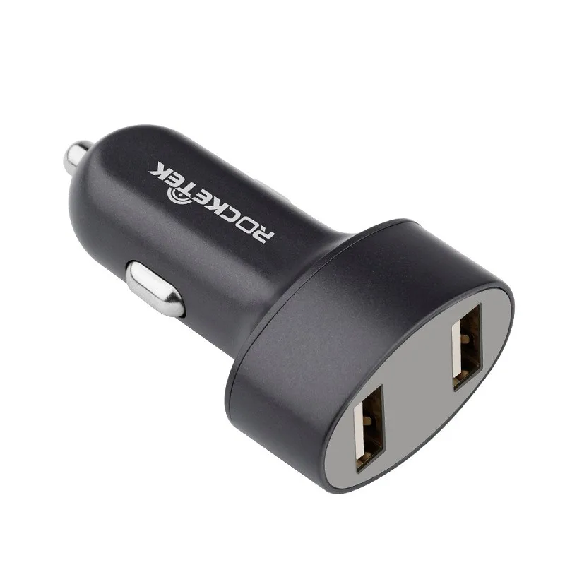 

Wholesale hot sale 5v 2.1A portable dual usb mini car charger with LCD, Black