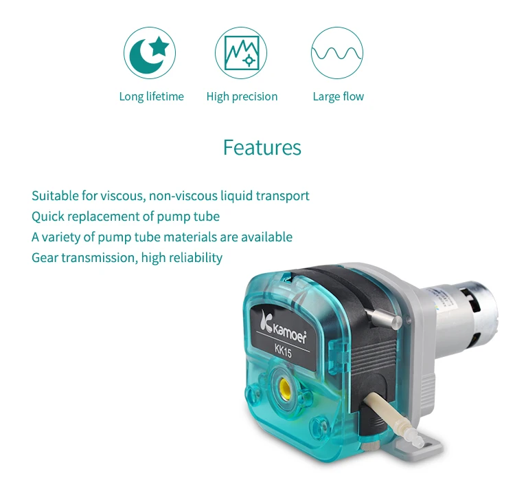 Kamoer Multi-stage Gear Transmission DC Motor KKDD And Stepper Motor KKTS Peristaltic Pump For Liquid Transfer